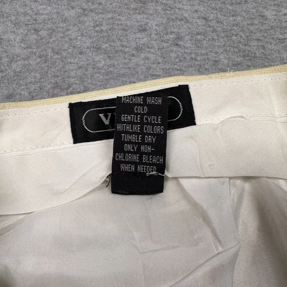 Vintage Vitali 100% Linen Suit Pants 2XL/42 W38 Mint Yellow-Green Pleated NOTE
